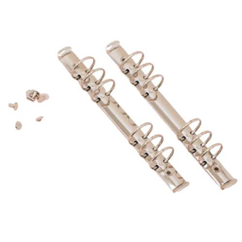 Craftelier - Set mit 2 6-Ring-Ordner-Mechaniken | Größe ca. 22,7 cm - Ringdurchmesser 3,3 cm - Ringabstand 1,9 cm | Enthält 8 BefestigungsKlammern | Farbe Silber
