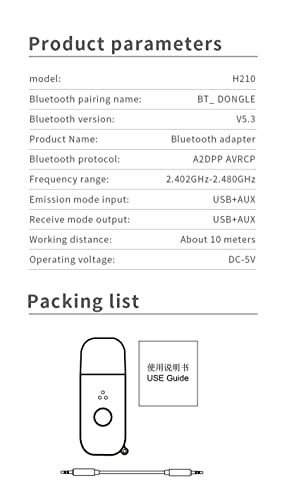 Bysimilai H210 2 In 1 Bluetooth V5.3 Transmitter Receiver, Usb Bluetooth Adapter thumb #8