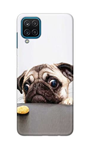Image of PRINTFIDAA� Printed Hard Back Cover Case for Samsung Galaxy A12 Back Cover (Pug Dog) -2808