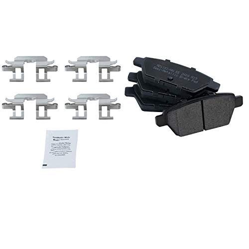 Image of TRQ Rear Brake Pad & Rotor Kit Semi-Metallic Premium G-Coated Compatible with 2009-2013 Mazda 6