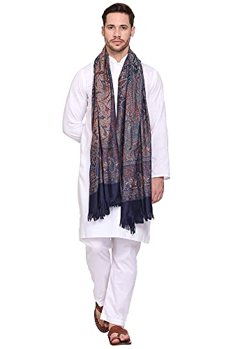 Image of Weavers Villa Men's Paisley Design Woven Poly Wool Blend Gents Shawls, Muffler, Stoles for Men