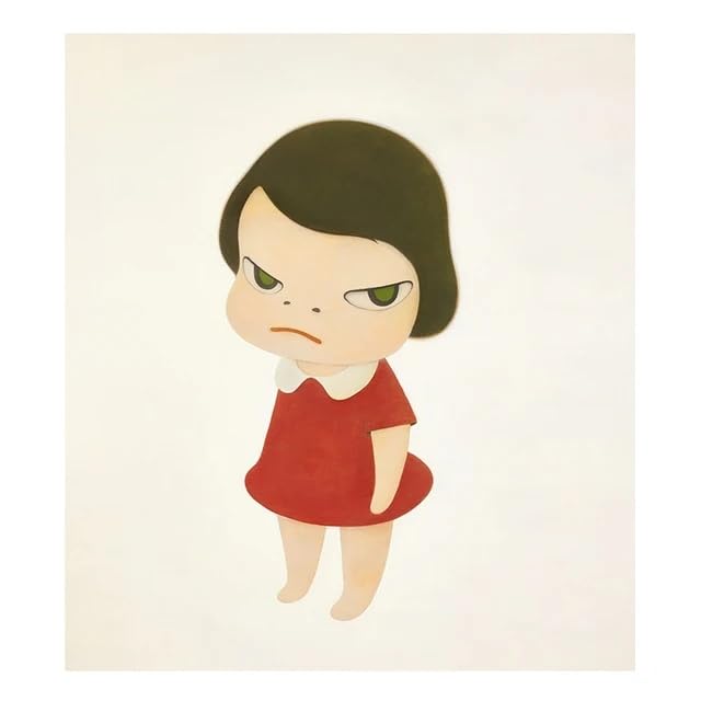Art mural Yoshitomo Nara affiche minimaliste peinture sur toile décoration chambre enfant 50x50
