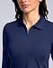 Women's Golf Shirts Lightweight UPF 50+ Long Sleeve Shirts UV Protection Quick Dry Cool Polo Shirts for Women Work Outdoor(Navy, XS)