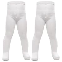 A2Z 4 Kids Infant Toddler Baby Girls Cotton Rich Pack Of 2 Tights Comfortable - Tights AZ9011 2 Pack White 12-18 M