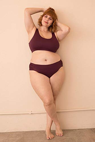 Sunkini Laterais Franzidas Plus Size Vinho