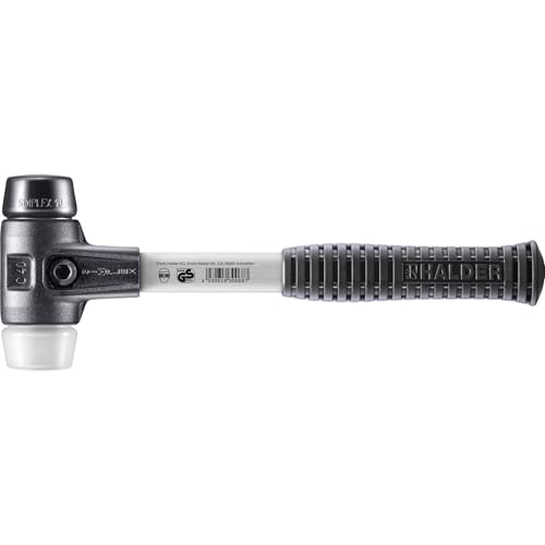 SIMPLEX-Schonhammer, Gummikomposition/Superplastik; mit verstärktem Tempergussgehäuse und Fiberglasstiel | D=40 mm | 3727.040