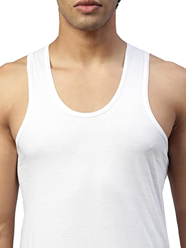 Image of Dixcy Scott Maximus Men's Solid Sleeveless Round Neck 100% Cotton Vest (Pack of 2)