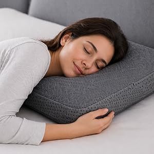 Image of LA VERNE Cooling Gel Infused Pincore Technology Breathable Memory Foam Pillow with 3S Rebound| Cool Gel Cervical Support for Neck & Shoulder Relief (1, Grey, Standard)