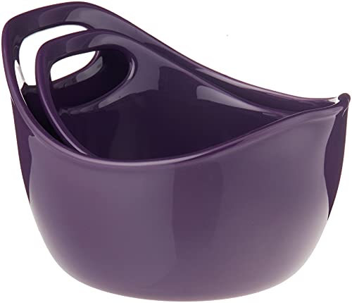 Rachael Ray Ceramics 2-Piece Mixing Bowls Set, Purple #TOP1