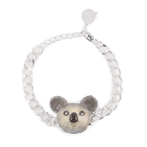 Preisvergleich Produktbild Monkimau Damen Armbänder Koala aus Messing mit Silber plattiert Grau handbemalt