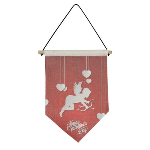 Drapeau en toile suspendre ange rouge décoration murale Saint-Valentin