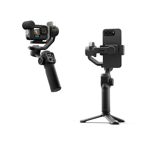 GoPro Fluid Pro AI 3-Axis Gimbal Stabilizer for GoPro Cameras and Smartphones, Subject Tracking, Lighting, Wireless Camera Control, Portable, Vlogging, 360° Rotation, Device Charging
