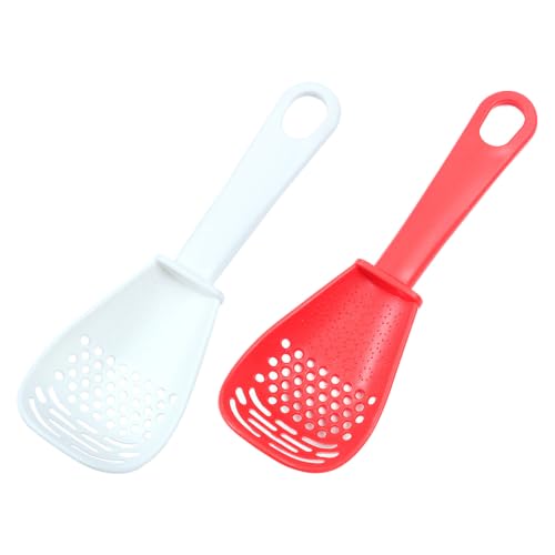 Image of Hamster Sand Bath Scoop for Small Pet, 2Pcs, Red+White | Dust-Free, Odor Control Small Pet Care