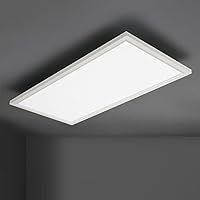 IMPTS Lámpara de techo LED de panel plano, 30 x 60 cm, lámpara de techo para cocina, pasillo, dormitorio, sótano, comedor, balcón de 30 W, 2600 lúmenes, 3000 K, rectangular, blanco cálido