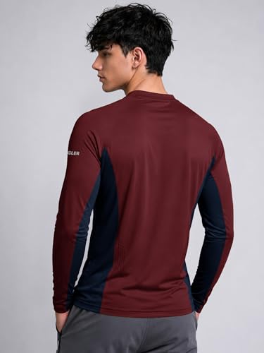 Image of EYEBOGLER Men's Full Sleeve Round Neck Activewear T-Shirt | Dry Fit Sports Top for Gym, Running & Training | Breathable Stretch Fabric | Athletic Fit for Workout & Outdoor Activities