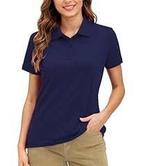 Navy Womens Rib Polo Shirt