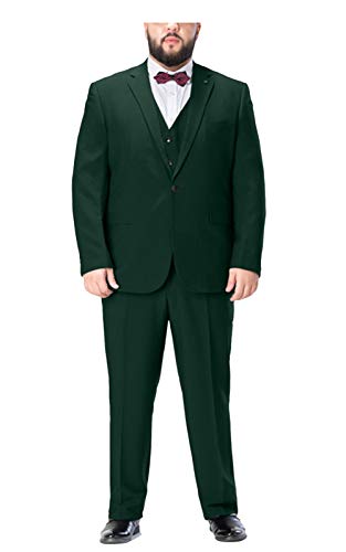 Formal Men's 3 Piece Business Suit Big and Tall Notch Lapel 2 Button Blazer Jacket Vest Pants