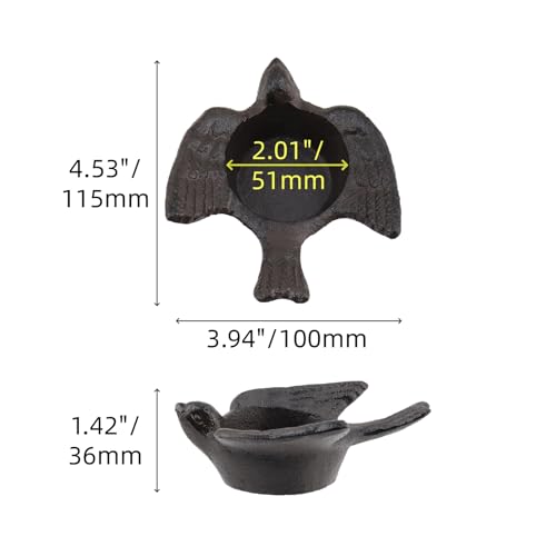 Bougeoirs oiseaux en fer noir pour illuminer une table basse rustique