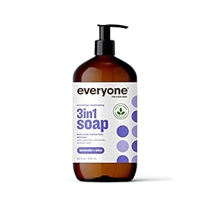 Everyone 3-in-1 Soap, Body Wash, Bubble Bath, Shampoo, 32 Ounce (Pack of 1), Lavender and Aloe, Coconut Cleanser with Organic Plant Extracts and Pure Essential Oils