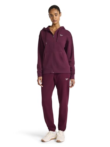 Reebok Women’s Rhinestone Jogger, Standard Fit, 30” Inseam, Midweight Cotton-Poly Fabric, Black Cherry, Large - image 3