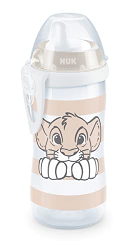 NUK Disney Roi Lion Kiddy Cup avec bec dur, 300 ml, anti-fuite, à partir de 12 mois, sans BPA, beige, 1 pièce