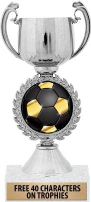 Crown Awards 6.5" Soccer Chaplet Silver Cup Trophy, 50 Pack