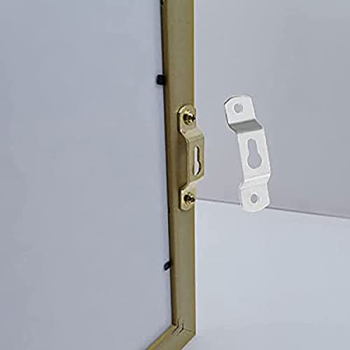 Image of MroMax 100PCS Keyhole Hanging Plate 1.93 inch x 0.51 inch Single Hole Hook for Hanging Paintings Artwork Picture Frame Hook Photos White Tone