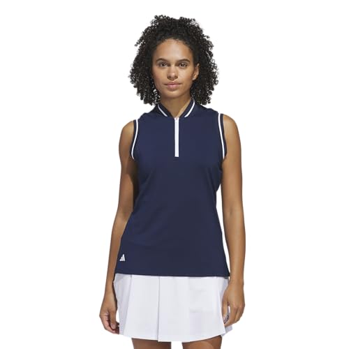 adidas Women's Ultimate365 Quarter-Zip Sleeveless Polo Shirt