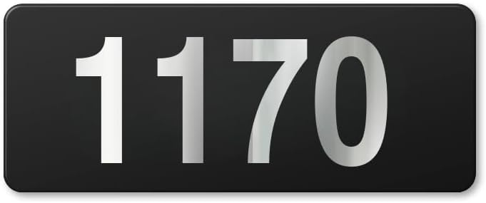 Modern Hotel Room Number Plates - 1170| Black Acrylic Board Fixed Silver Color PVC Waterproof Sticker| Easy Installation Type Double Sided Tape Fixed on Backside