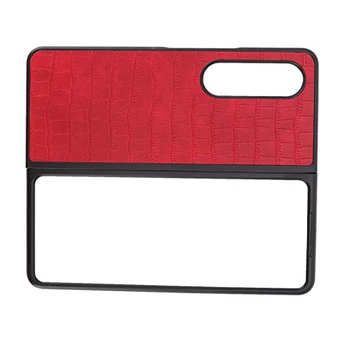 Rankomu vikbart PU läderfodral för Samsung Galaxy Z Fold 4, röd