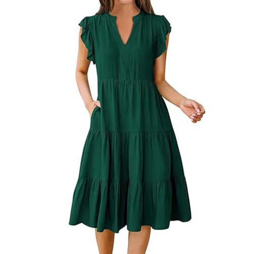 Robe d'été fluide et légère col V résolvant le manque de confort à la plage