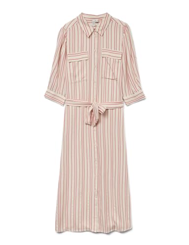 Robe mi-longue VERO MODA Vmbaya chic avec boutons et manches 3/4