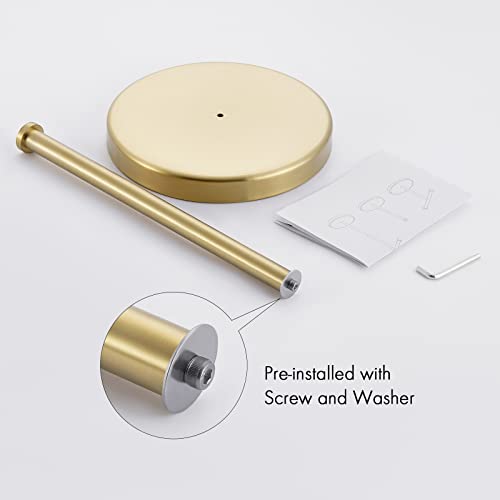 Kes Kitchen Paper Roll Holder Standing Paper Towel Holder With Weighted Base For Standard Or Mega Rolls Sus304 Stainless Steel Brushed Brass, Kph202-Bz #TOP4