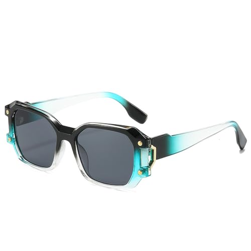 Lunettes de soleil de luxe pour femme et homme avec monture bicolore rétro