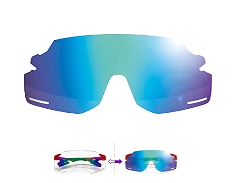 「国内正規商品」 AirFlay/エアフライ 鼻パッドのないスポーツサングラス 品番 AF-301 BK専用交換レンズ レンズカラー BLUE MIRROR/ブルー ミラー 調光レンズ 可視光線透過率 20%〜80%に変化 品番 AF-301-6BK (対