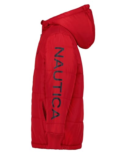 Image of Nautica Boys' Heavyweight Hooded Bubble Jacket With Polar Fleece Lining