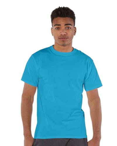 T-shirt Champion homme L bleu lagon à manches courtes pour un style sport authentique