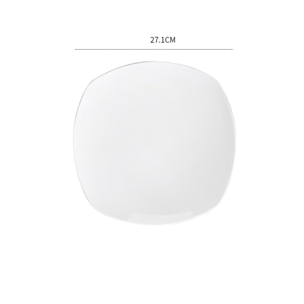 Talerze, 10pcs White Bone China Square Ceramic Steak Plates for Home Dinnerware Talerze Ceramiczne