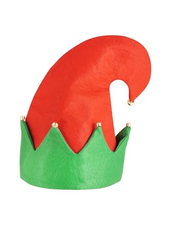 HENBRANDT Christmas Secret Elf Hat With Bells Adult Xmas Fancy Dress Party Accessory