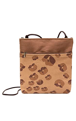 [creareきき] ポシェット レディース 斜めがけ 軽い 軽量 小さい 日本製 柿渋染め 和装 軽量ミニショルダー２ファスナー お母さん 誕生日 プレゼント KS-111（柿ひらり）のサムネイル