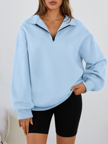 Image of Trendy Queen Women's Oversized Sweatshirts Half Quarter Zip Fleece Sweaters
