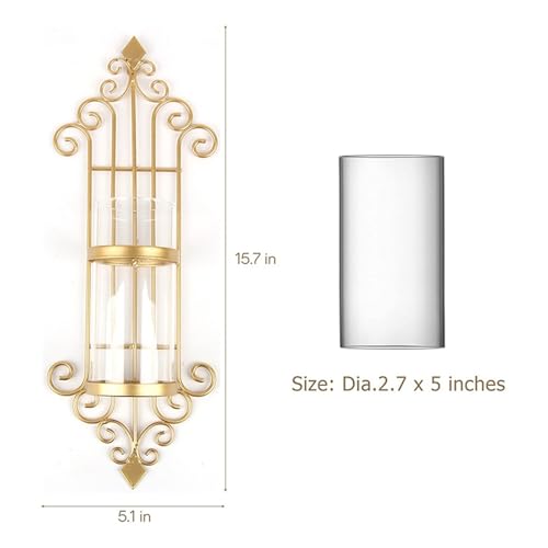 Candelabro de cristal y metal sofisticado con soporte de pared para el hogar 5