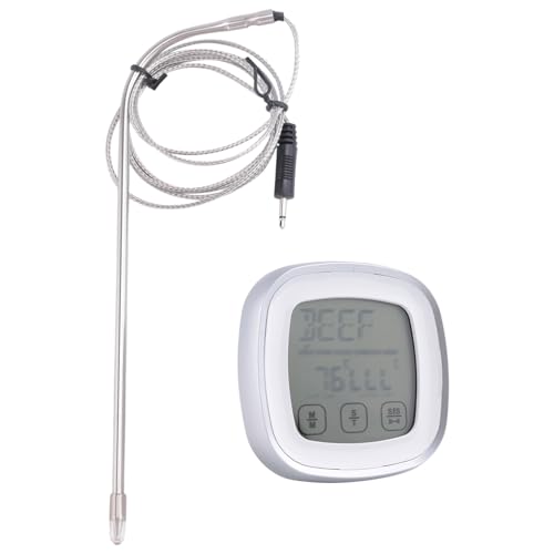 Surluoen TermóMetro Digital de Carne para Parrilla - Horno de Cocina Cocina Medidor de Temperatura InstantáNeo con Sondas con Cable de Metal
