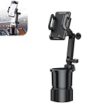 yorpyep Car Cup Holder Mobile Phone Mount, Two-in-one Multi-Function Beverage Can Rack, 360 Degree Rotatable and Adjustable Navigation Bracket, for Most Cars Cup Holder Expander (Black)