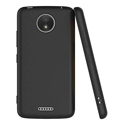 Image of Mobile Back Cover Case for Moto C Plus (Silicone Case|CameraProtection|Black SC1510)