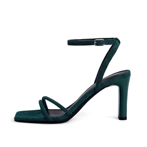 Image of Modatope Womens Sandals Square Open Toe Chunky High Heels Strappy Ankle Strap Sandals Comfort Dress Party Shoes