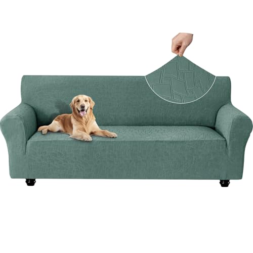 Ystyle Funda Sofa 3 Plazas, Couch Cover Elasticas, Funda para Sofa Antiarañazos Gatos, Forros para Sofas Antideslizante, Protector Sofa Antimanchas Lavable Anti Perros, Verde