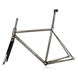 HWEVDHJ 700C Fixed Gear Bike Frameset 50/52/55CM Cr-Mo Steel Frame C Brake Bike Frames Quick Release Frame 100/120mm QR BSA BB68mm(Metallic Color - Gloss,50CM)