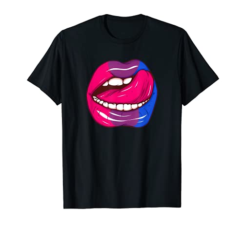Bi Pride Flag LGBT Party Retro Lips Subtle Pride Flag T-Shirt