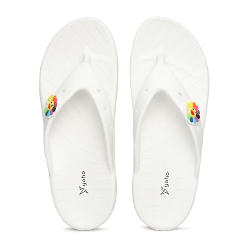 Image of YOHO Drizzle Soft Slippers for Women, Mild Acupressure, Lightweight, Anti Skid & Slip, Diabetic Footwear for Woman, Home Wear Bathroom Chappal for ladies | Waterproof Monsoon & Rainy Footwear